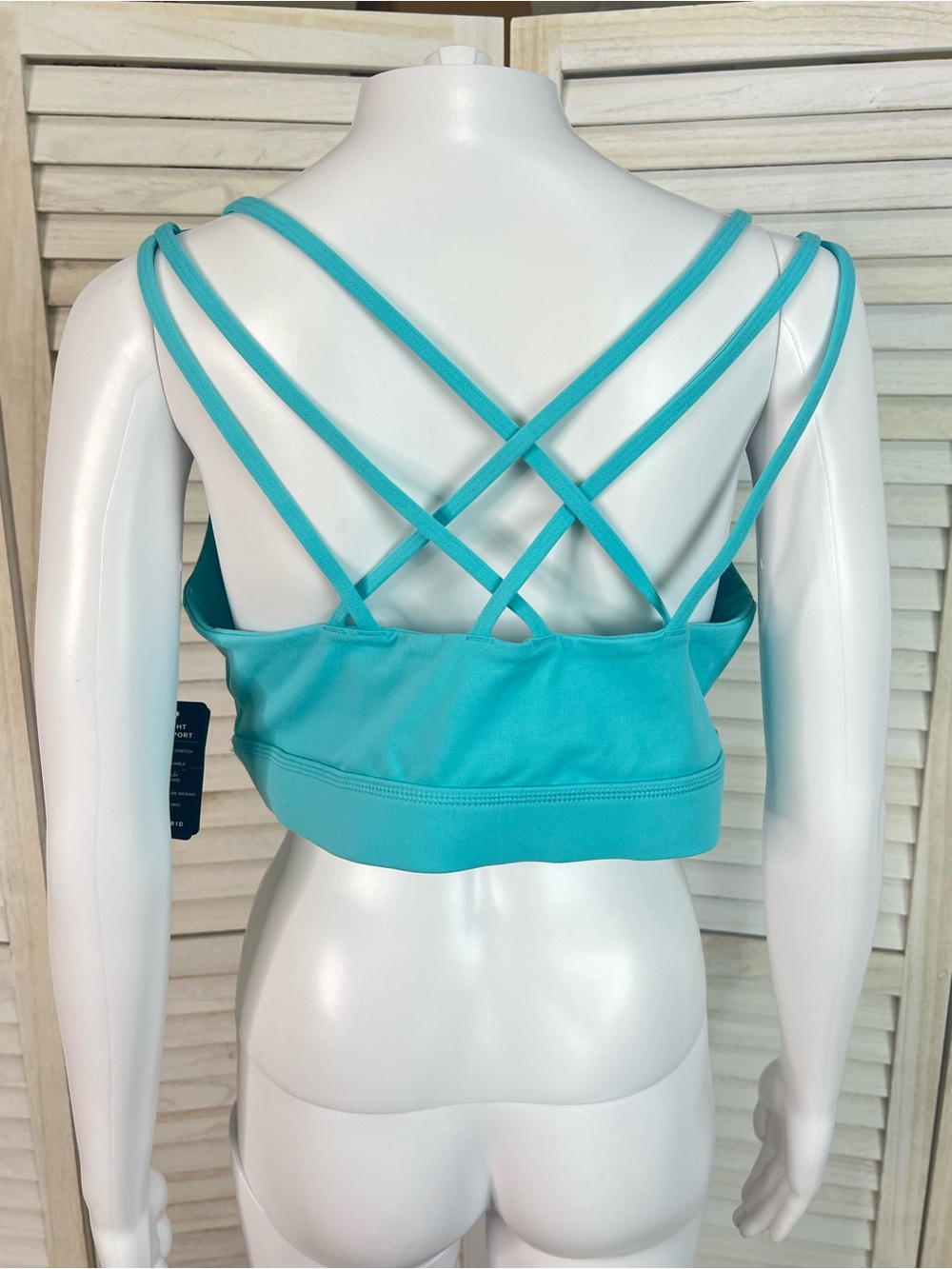 torrid Happy Camper Aqua Strappy Crisscross Sports Bra